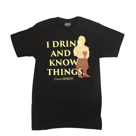 Game of Thrones Tyrion Lannister Silhouette Drink and Know Graphic T-Shirt | XL
