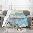 thumbnail image 3 of LNWH Super Soft Flannel Bed Blanket, Cozy Fluffy Warm All Seasons Lighthouse Milestone Watercolor Painting Pattern Throw Blankets for Sofa Bedding, 40"x30", 3 of 8