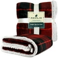 thumbnail image 6 of PAVILIA WATERPROOF Blanket For Couch, Sofa | Waterproof Dog Blanket for Large Dog, Puppy, Cat | Pet Blanket Protector | Plush Soft Warm Fuzzy Sherpa Blanket Bed Throw, Plaid Red, 60x80, 6 of 7