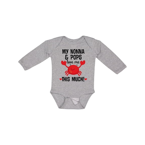 Inktastic Nonna and Pops Love Me Grandchild Boys or Girls Long Sleeve Baby Bodysuit