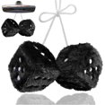 thumbnail image 1 of Un dés en Peluche Rétro, Ornement de Rétroviseur de Voiture, Pendentif en Peluche Carré vintage, dés en Peluche pour Rétroviseur, Adapté à la Décoration Intérieure de Voiture, Accessoire de Voiture Pendentif de Rétroviseur., Noir, 1 of 6