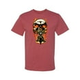 thumbnail image 2 of Flaming Motorycle Hell Fire Skull Biker | Mens Fashion Graphic T-Shirt, Vintage Heather Red, 2XL, 2 of 4