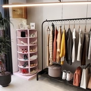 Holaki 6-Tier Rotating Shoe Rack, Holds up to 24 Pairs, Pink
