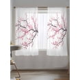 thumbnail image 5 of Sheer Curtains 72 Inches Long, Pink Cherry Blossom Semi Sheer Curtains Light Filtering Window Treatment, Spring Branches Floral Watercolor Privacy Voile Drapes for Living Room Bedroom 52x72 Inch, 5 of 7