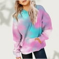 thumbnail image 2 of Ruyang Teen Girls Tie Dye Hoodie Oversized Thin Fall Pullover Sweatshirts Long Sleeve Cute Loose Comfy Tops with Pockets, 2 of 4