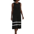 thumbnail image 2 of Mifsaly Midi Sleeveless Dresses for Women Cotton Summer T Shirt Dress Stripe Hem Straight Shift Comfortable Beach Vacation Sundresses XXL, 2 of 6