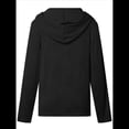 thumbnail image 4 of Sudadera con Capucha para Mujer, Informal, Holgada, de Larga, con Cuello en V y Botones, para Otoño. Negro L, 4 of 5
