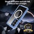thumbnail image 2 of Clear Magnetic Cover Case for Apple Samsung Galaxy S24 Ultra, with Built-in Tempered Glass Screen Protector, [Compatible with Magsafe] Full Body Rugged Shockproof Case for Galaxy S24 Ultra, Blue, 2 of 5