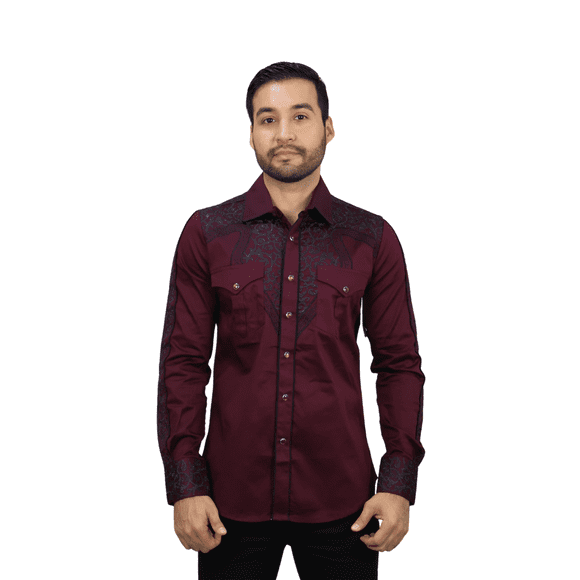 Camisa Platini ECL10325 Burgundy 1 Pz Para Hombre