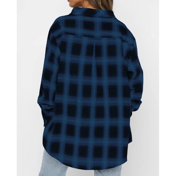 Blusas De Moda, Camisas A Cuadros Para Mujer, Cómodas, Respetuosas Con La Piel, De Un Solo Pecho Para Citas Para El Club ANGGREK No