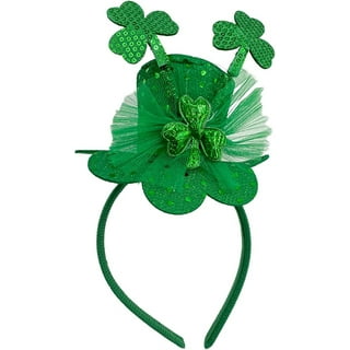 Yaomiao 2 Pieces St. Patrick's Day Headband Green Shamrock Pattern Hairband  with 2 Pairs Saint Patrick's Day Shamrock Teardrop Dangle Earrings Faux  Leather Earrings for Women Girls 