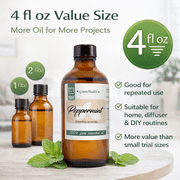 Peppermint Essential Oil 4 fl oz | 100% Pure Natural Aromatherapy Oil with 3 Droppers - GreenHealth