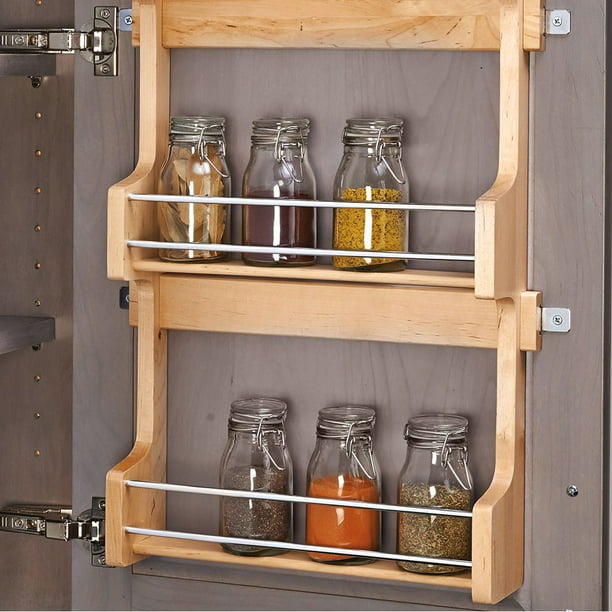 Shelf Storage Spice Rack, Wooden Spice Rack Door Mount