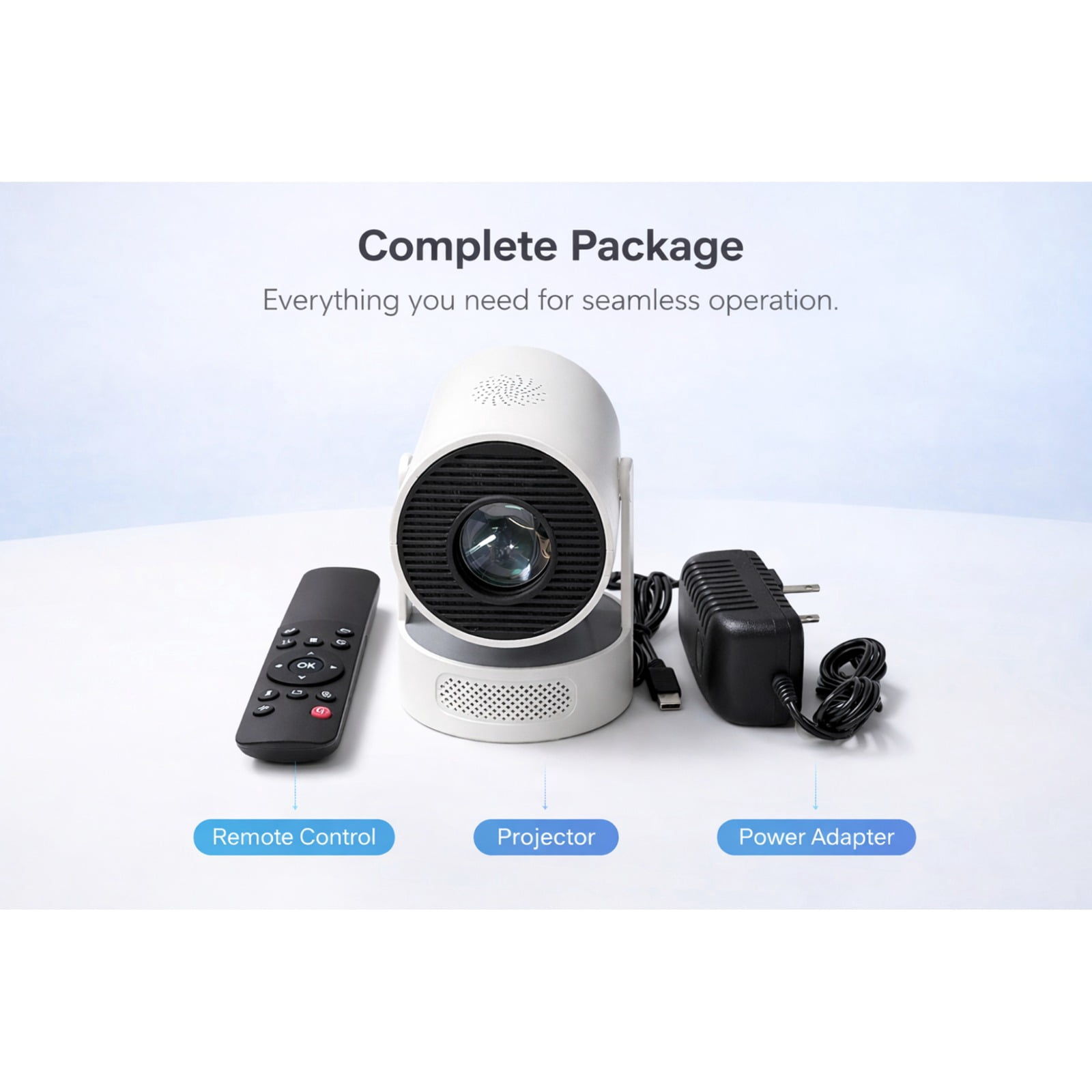 THRIVE STUDIO HY300 Mini Projector, Portable Smart Projector with WiFi 6 Bluetooth 5.4, 1080P Support 4K, Android 11, Auto Keystone, 210 Rotatable Home Theater Projector for Outdoor Movies