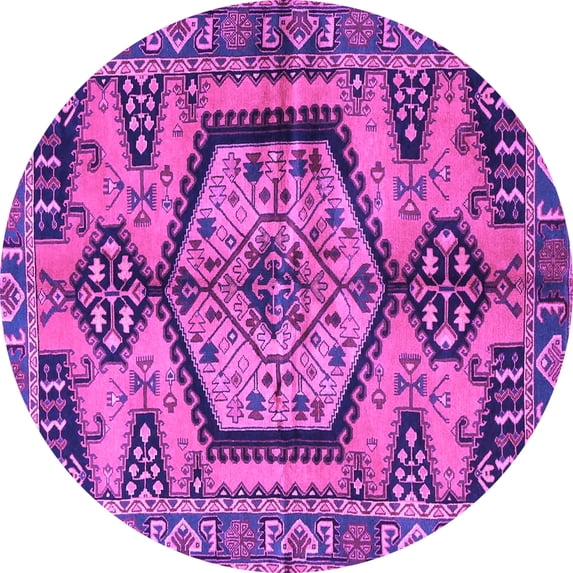 Ahgly Company Indoor Round Persian Purple Traditional Area Rugs, 6' Round
