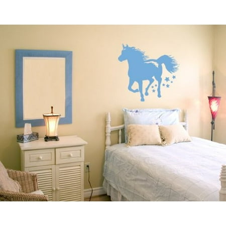Chinese Silver Horse - Running Horse Wall Decal - Wall Sticker, Vinyl Wall Art, Home Decor, Wall Mural - 2292 - 16in x 15in, White