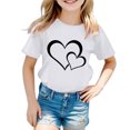 thumbnail image 2 of WEAIXIMIUNG Vêtements pour Filles 4T Automne T-Shirt Graphique Mignon Col Rond Manches Courtes Été Décontracté 140, 2 of 6