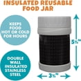 thumbnail image 2 of Bentology Stainless Steel Insulated Lunch 13 oz Jar for Kids Large Leak-Proof Storage Container for Hot & Cold Food, Soups, Liquids - BPA Free - Fits Most Lunch Boxes and Bags - Black, 2 of 5