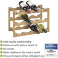 thumbnail image 3 of Soporte para vino de nogal, bambú natural y madera de nogal para almacenar 12 botellas de vino, diseño con acabado de aceite de roble que ahorra espacio, adecuado para exhibición independiente en la, 3 of 5