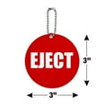thumbnail image 6 of Red Eject Button Design Funny Round Luggage ID Tag Card Suitcase Carry-On, 6 of 7