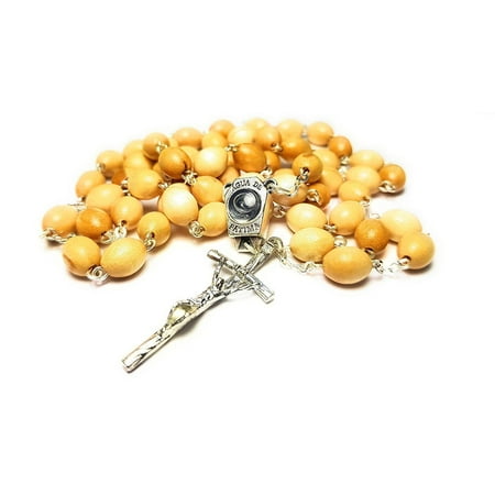 First Rosary Case Rosary Wooden with HOLY Water from Fatima Fatima Our Lady of Fatima Necklace Beads Prayer First Communion Marian apparitions ()