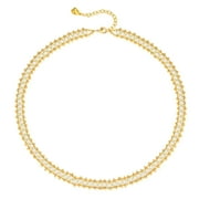Valloey Rover 14K Gold Plated Dainty Pearl Short Chain Choker Necklace for Women Jewelry Gift