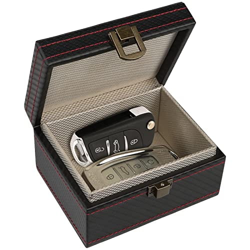 Faraday Box,[4 Keys Capacity] RFID Box for Car Keys,Faraday Key Fob Protector Cage,Anti-Theft Key Fob Car Key Signal Blocking Shielding Box,4.6" x3.6" x2.5"