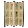 Oriental Furniture 6 Ft Tall 12 Small Flowers Room Divider, 4 panel