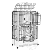 SmileMart 4-Level Rolling Rabbit Cage with Platform and Ramp for Small Animal, Gray