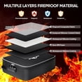 thumbnail image 3 of Fireproof Document Box with Lock, Portable Fireproof Waterproof Document Bag, Fire Proof File Box for Documents, File Organizer Box for Important Paperwork, Black, 15''x11''x4'', 3 of 5