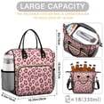 thumbnail image 5 of Brown and Pink Leopard Print Insulated Leakproof Lunch Box for Women, Large Lunch Bag for Tween Teen Adult, Loncheras Para Mujer for Work Beach Travel Picnic Camping, 5 of 6