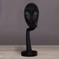 thumbnail image 4 of Estatuas de rostro de mujer modernas y simples figura de escultura de señora pensadora tallada de resina para decoración de dormitorio de oficina en casa (negro), 4 of 7