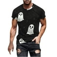 thumbnail image 2 of Handshe T-Shirt à Col Rond à Manches Courtes Imprimé d'Halloween pour Homme - Blouse Tendance, 2 of 5