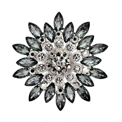  ZHIBINDIAN Brooch Big Flower Crystal Brooch for Women