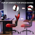 thumbnail image 6 of GTPLAYER Video Gaming Chair, Ergonomic Computer Gaming Chair with Flip-Up Armrests and Adjustable Height, Comfortable Desk Chairs with Built-in Lumbar Support, Recliner with 360°Swivel (Oil Red), 6 of 8