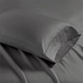 thumbnail image 4 of Madison Park Contemporary Cotton Polyester Solid Sheet Set in Charcoal, 4 of 6