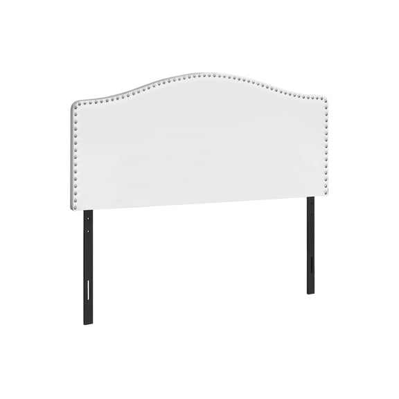 Bed, Headboard Only, Queen Size, Bedroom, Upholstered, White Leather Look, Transitional,