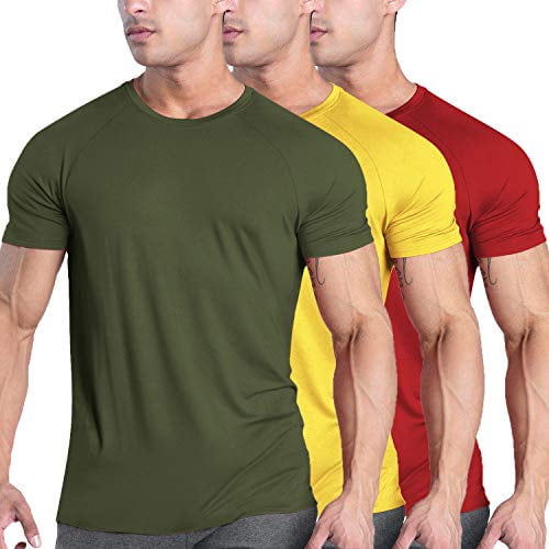 COOFANDY Men Muscle Workout T Shirt Gym Bodybuilding Active Short Sleeve Tee Top