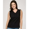 thumbnail image 2 of Real Essentials 5 Pack: Women's 100% Cotton V-Neck Sleeveless Tank Top Basic Ladies Casual Shirts (Available In Plus Size), 2 of 5