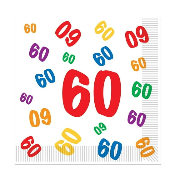 192 Pack Beistle 60th Birthday Party Luncheon Napkins