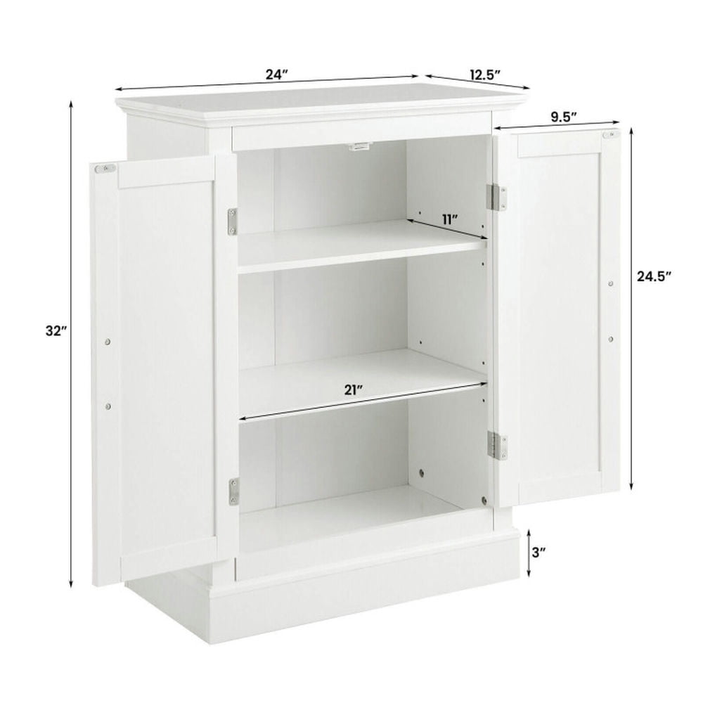 Finihen Bathroom Storage Cabinet, Bathroom Floor Cabinet, 2-Door Freestanding Bathroom Cabinet with Adjustable Shelves, for Bathroom, Living Room, Bedroom, Kitchen, White Finihen Bathroom Storage Cabinet, Bathroom Floor Cabinet, 2-Door Freestanding Bathroom Cabinet with Adjustable Shelves, for Bathroom, Living Room, Bedroom, Kitchen, White