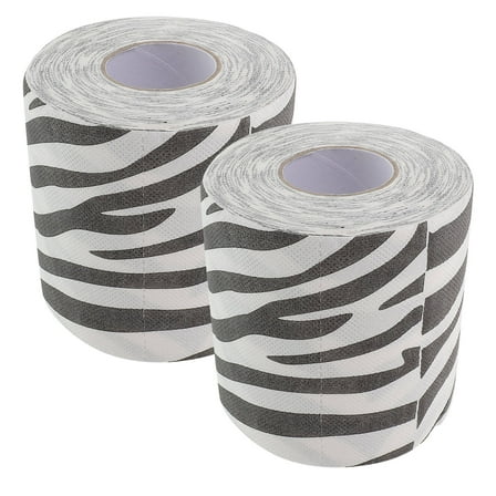 Niceauty 2Pcs Zebra Print Bathroom Tissue Soft Tear Resistant Toilet Paper Roll
