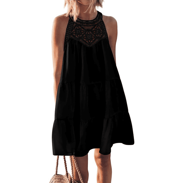 Camisola de Encaje para Mujer, Color Negro, Talla M