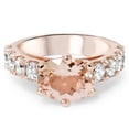 thumbnail image 1 of 4ct Oval Morganite & Diamond Ring 14K Rose Gold, 1 of 4
