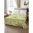 thumbnail image 3 of King Flat Sheet Only Summer Tropical Palm Tree Soft Microfiber Cooling Bedding Sheets Boho Sage Green Leaves Flat Bed Sheet for Hotel,Home Decor, 3 of 9