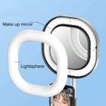 thumbnail image 4 of LED Ring Light Foldable Fill Light with Mirror Mobile Phone Holder, 3 Color Modes and 10 Brightness Ring Light for Video Live Str, 4 of 5