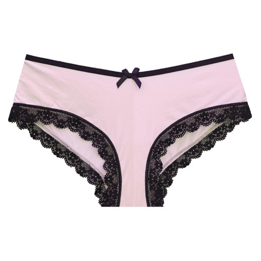Xmarks Lace Thongs for Women Sexy High Waisted Thong Underwear Cute  Breathable Stretch Hipster Tangas Panties Pink S-XL 