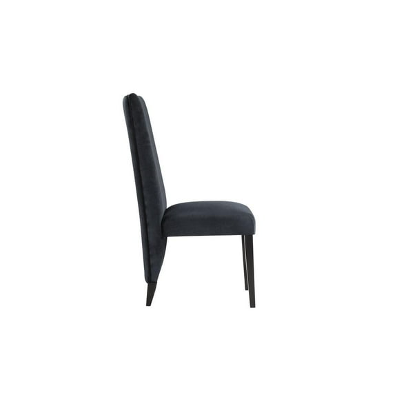 Global Furniture USA D12 Upholstered Plush Black Velvet Dining Chairs