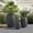 Black, variant on 3-Piece Smooth MGO Round Planter Set, Indoor Outdoor Flower Pots with Drainage Holes, for Home Garden Patio, S M L Sizes