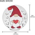 thumbnail image 2 of SKYSONIC Be Mine Love Round Tablecloth 60inch Indoor Wrinkle Free, Red Valentines Gnome Circular Lace Table Cover Washable for Kitchen Dining Decor, 2 of 7